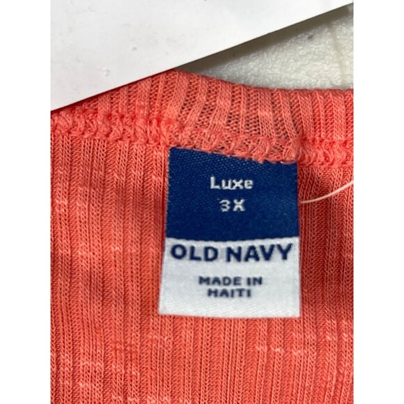 Old Navy Coral Sleeveless Ribbed Tank Top 3X Polyester & Rayon Blend - Picture 8 of 8